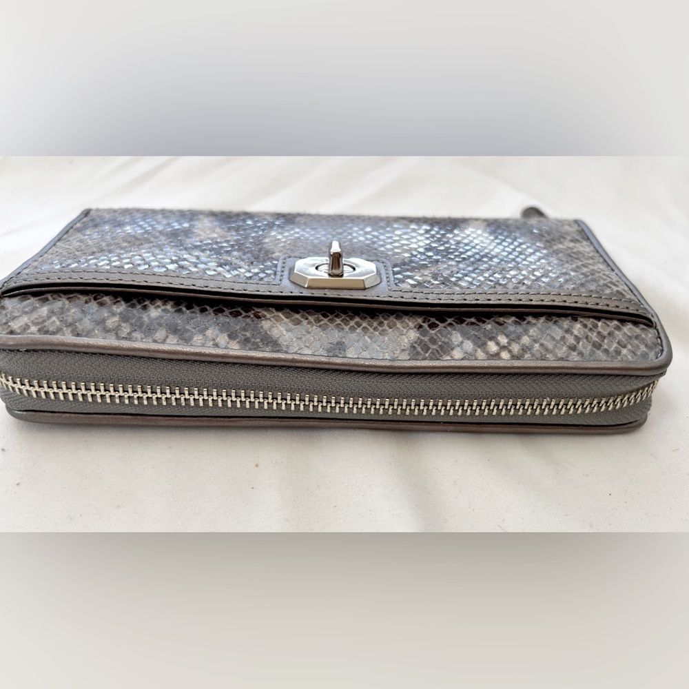 Coach Campbell Embossed Python Turnkey Wallet - image 1